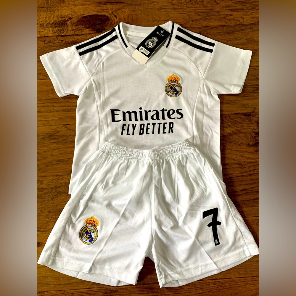 Real Madrid Soccer Jersey Vini Jr Kids Soccer Jersey Toddler Size 2T 3T 4T 5T 6T